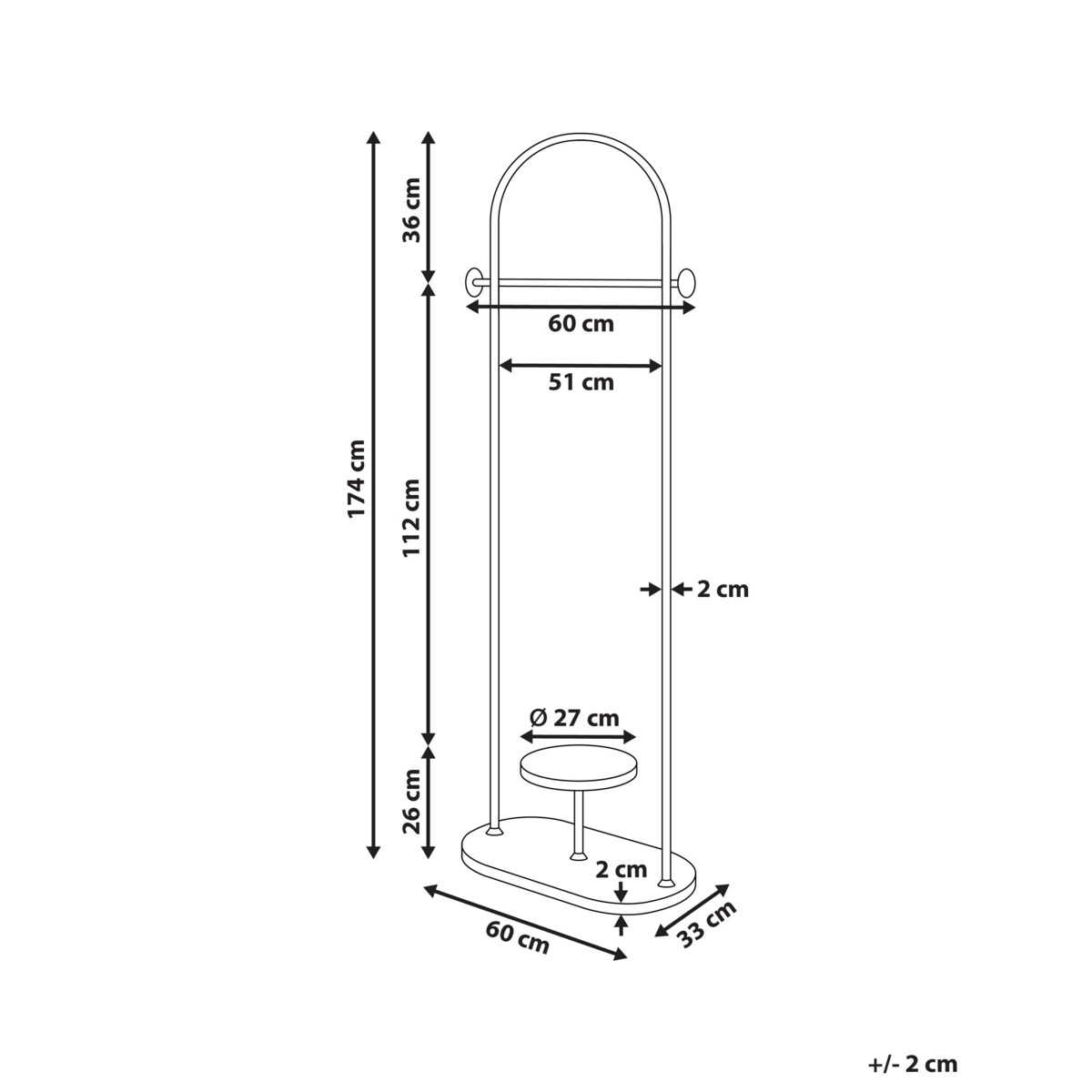 Wieszak stojący czarny HARDIN
