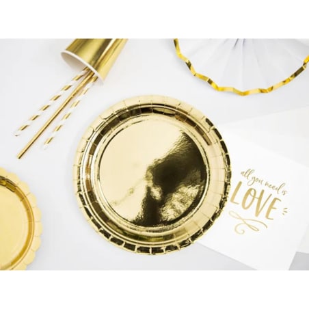 Talerzyki, złoty, 23cm