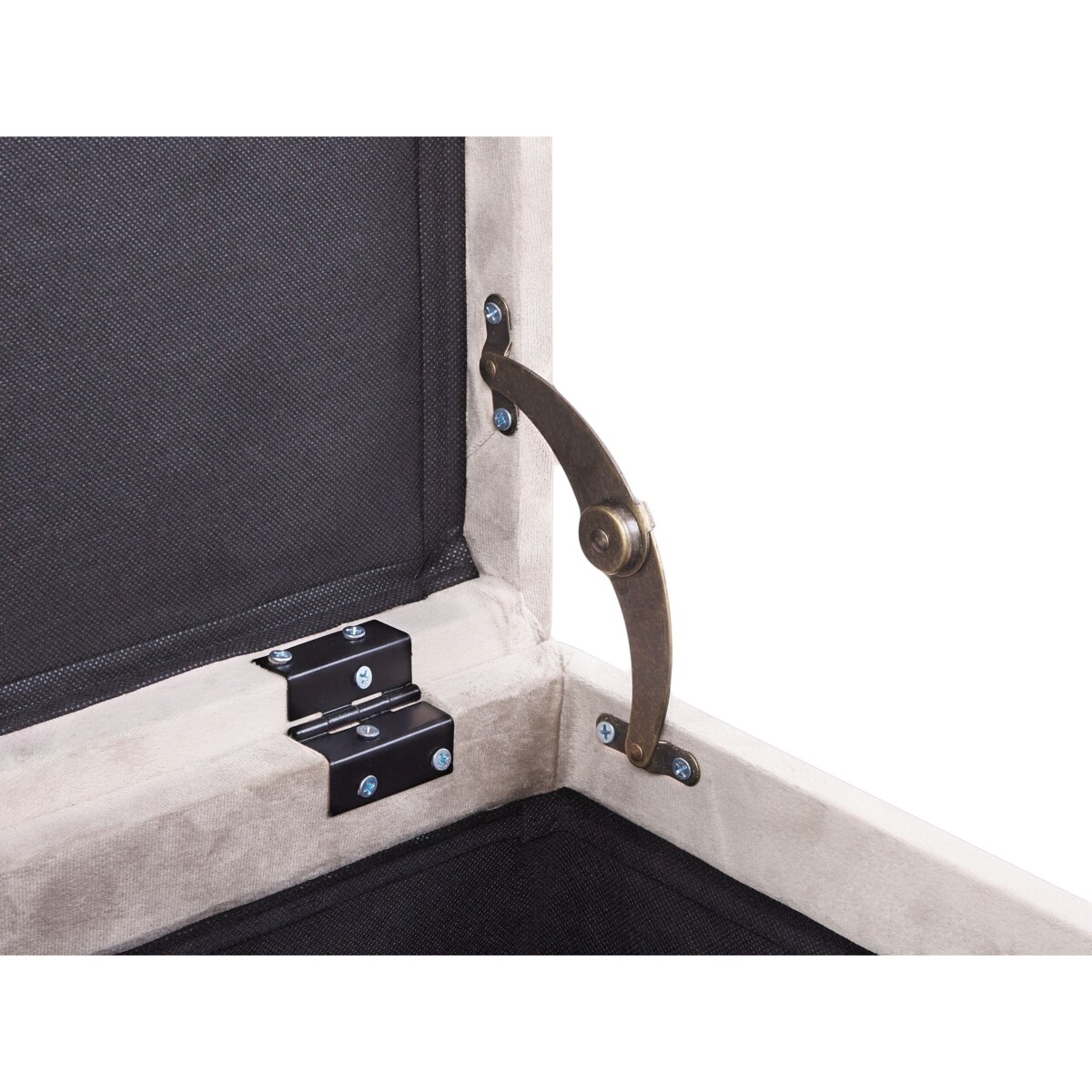 Puf ze schowkiem welurowy 37 x 37 x 40 cm beżowy LORETTO