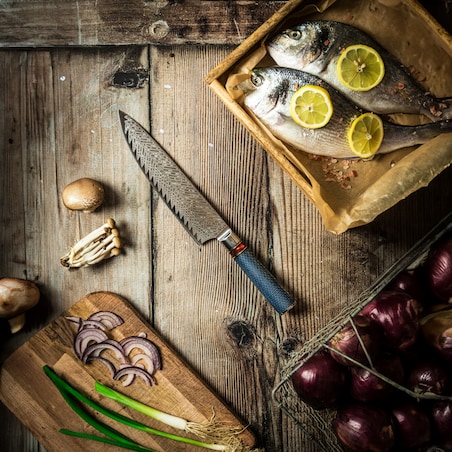 Japońska stal VG-10 Profesjonalny nóż szefa kuchni ze stali damasceńskiej Fukutsu