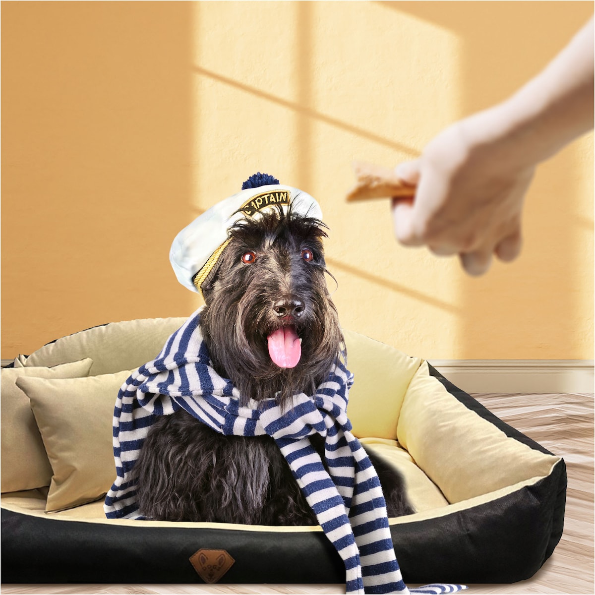 Legowisko Dla Psa Kanapa Posłanie Muszla 130X105 Cm Wodoodporne Poduszki Pikowane Beżowe