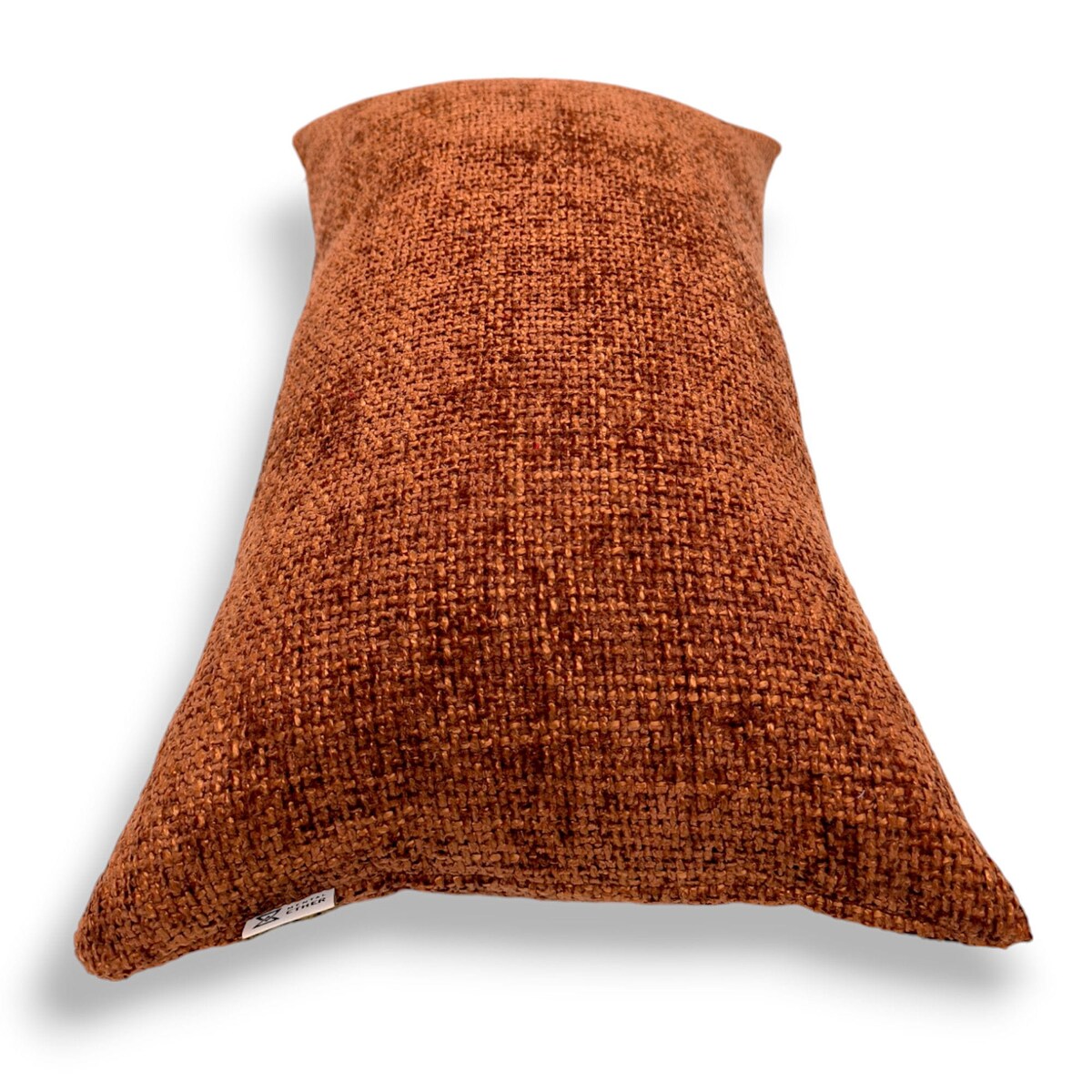 Ruda poduszka dekoracyjna z tkaniny szenilowej 55x35 Cyntia