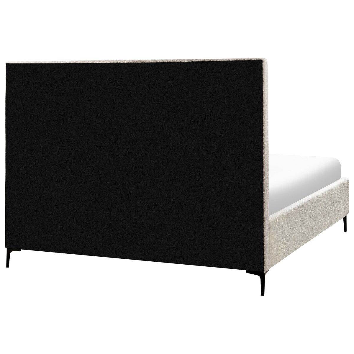 Łóżko z pojemnikiem SEZANNE Boucle Złamana biel 180 x 200 cm