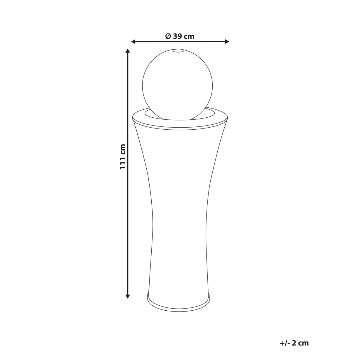 Fontanna ogrodowa z LED brązowa ZENYATTA
