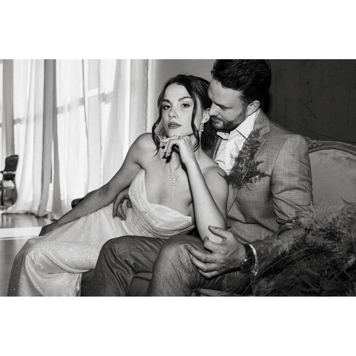 Asymetryczny naszyjnik Elegancki na jedną stronę delikatny ślubny