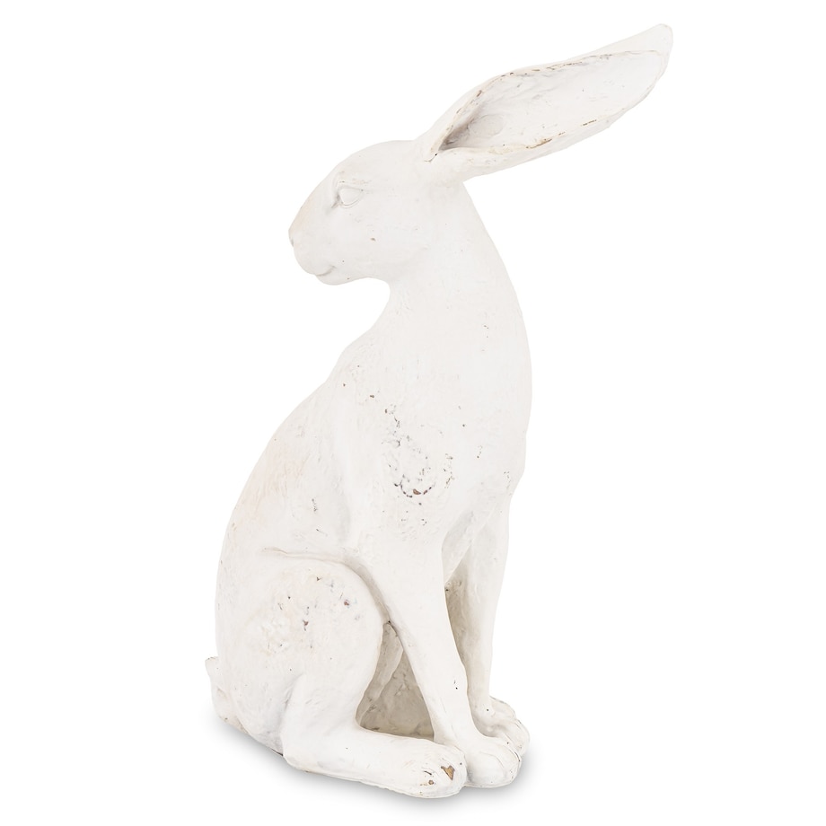 Dekoracja - siedzący biały królik 26x19x9,5 cm ALBUS-3