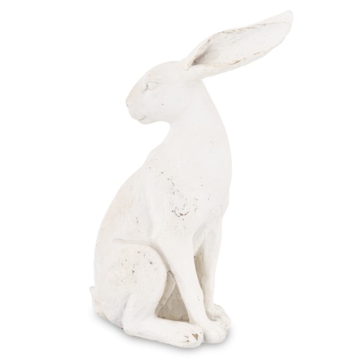 Dekoracja - siedzący biały królik 26x19x9,5 cm ALBUS-3