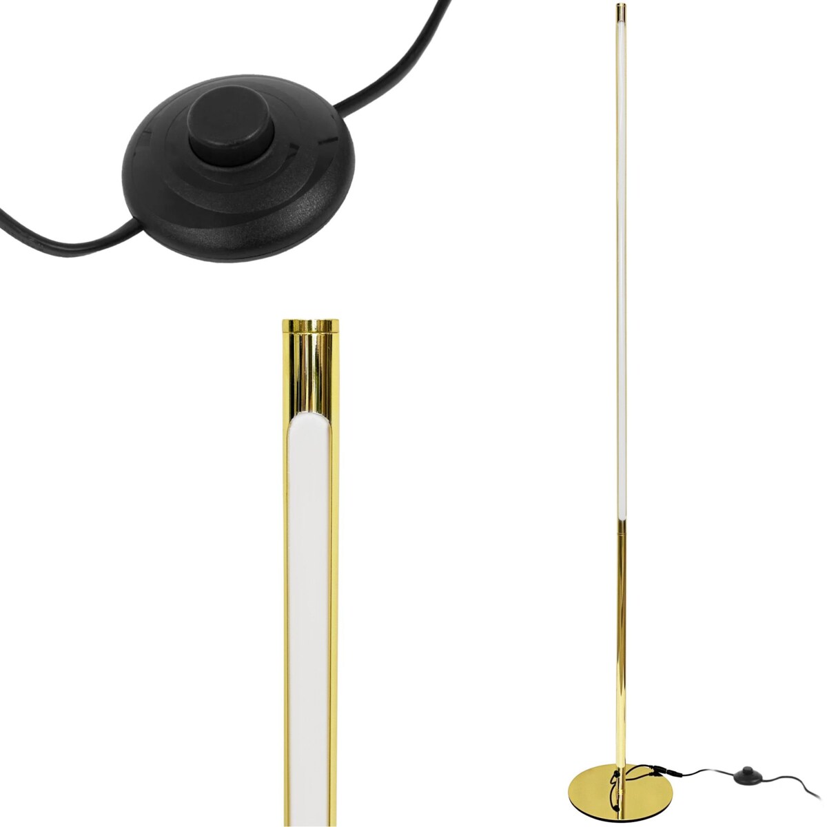 Lampa Podłogowa Led App1416-F Led Złoty, Metal