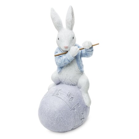 Dekoracja - królik MUZYK 18x7x9 cm FLECISTA
