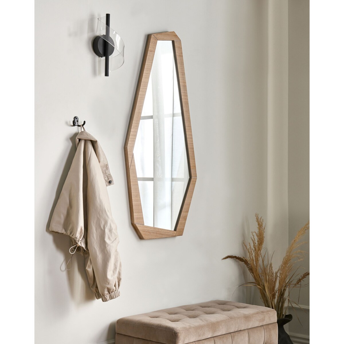 Lustro ścienne CHANU 44 cm 104 cm Jasnobrązowy