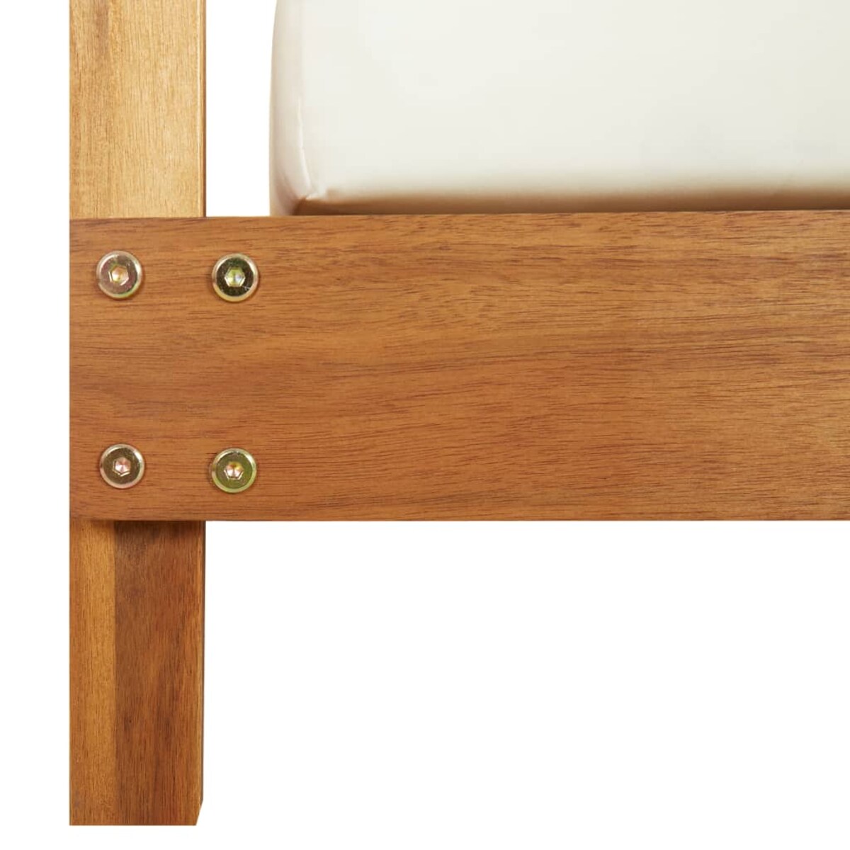 vidaXL Podwójny leżak z zasłonami i poduszkami, lite drewno akacjowe