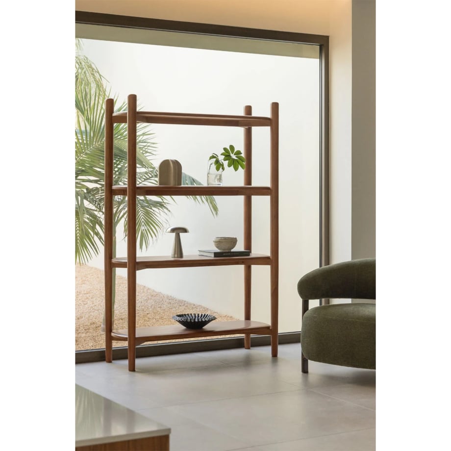 Regał z 4 półkami z drewna mango, 110x170 cm, Gina