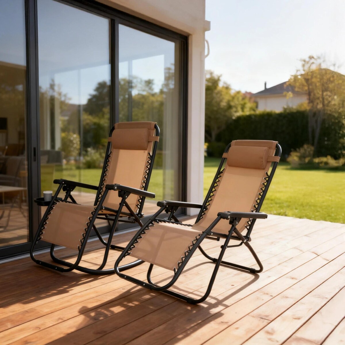 Leżak wielopozycyjny ZERO GRAVITY ogrodowy składany