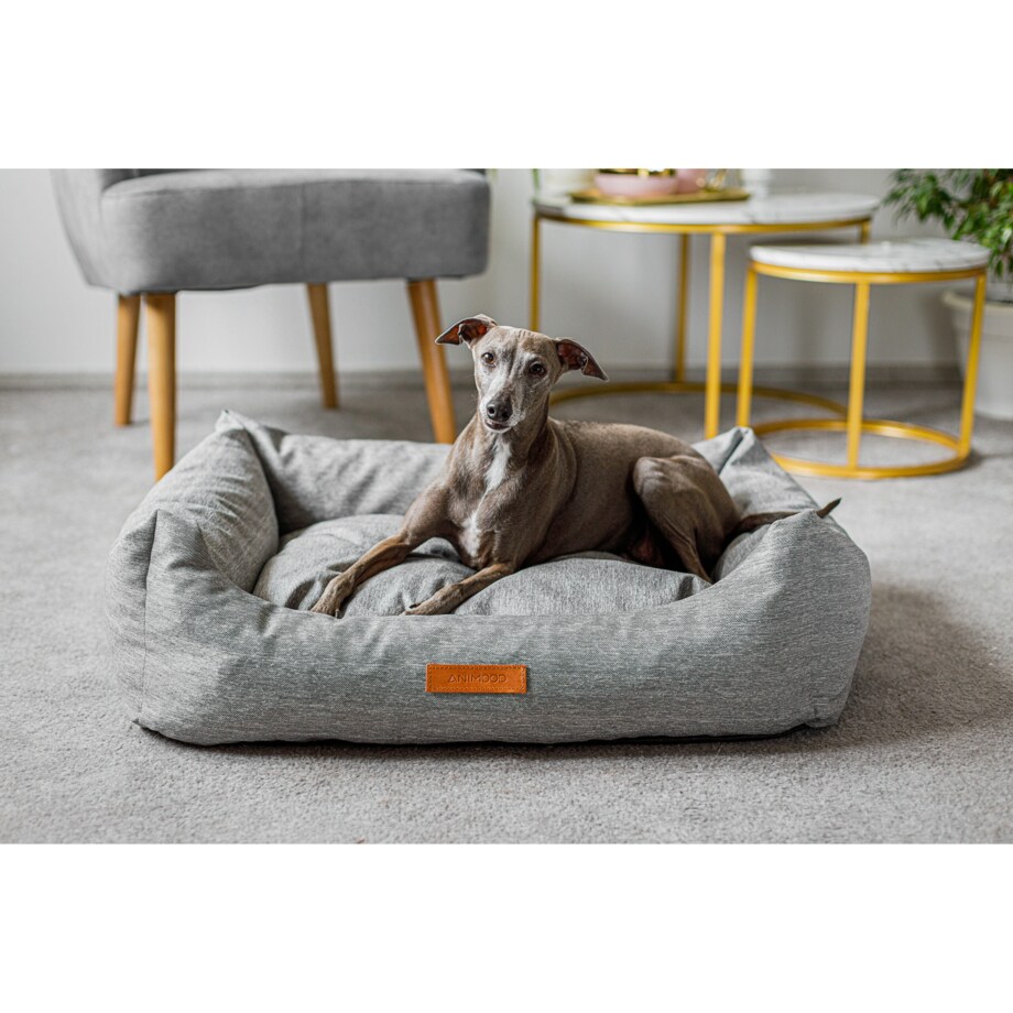 Animood Legowisko Alex rozmiar: L, kolor: szary, materiał: jeans imitacja