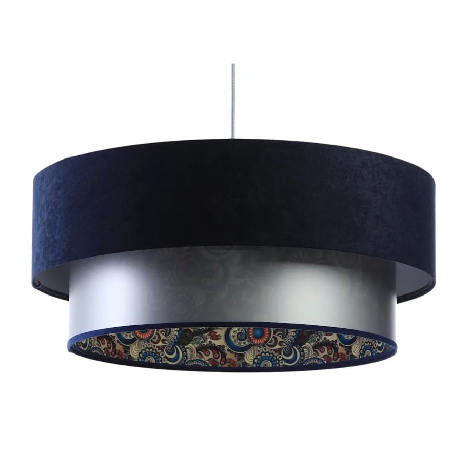 Lampa wisząca DOUBLE MIX 40 granatowa/srebrna
