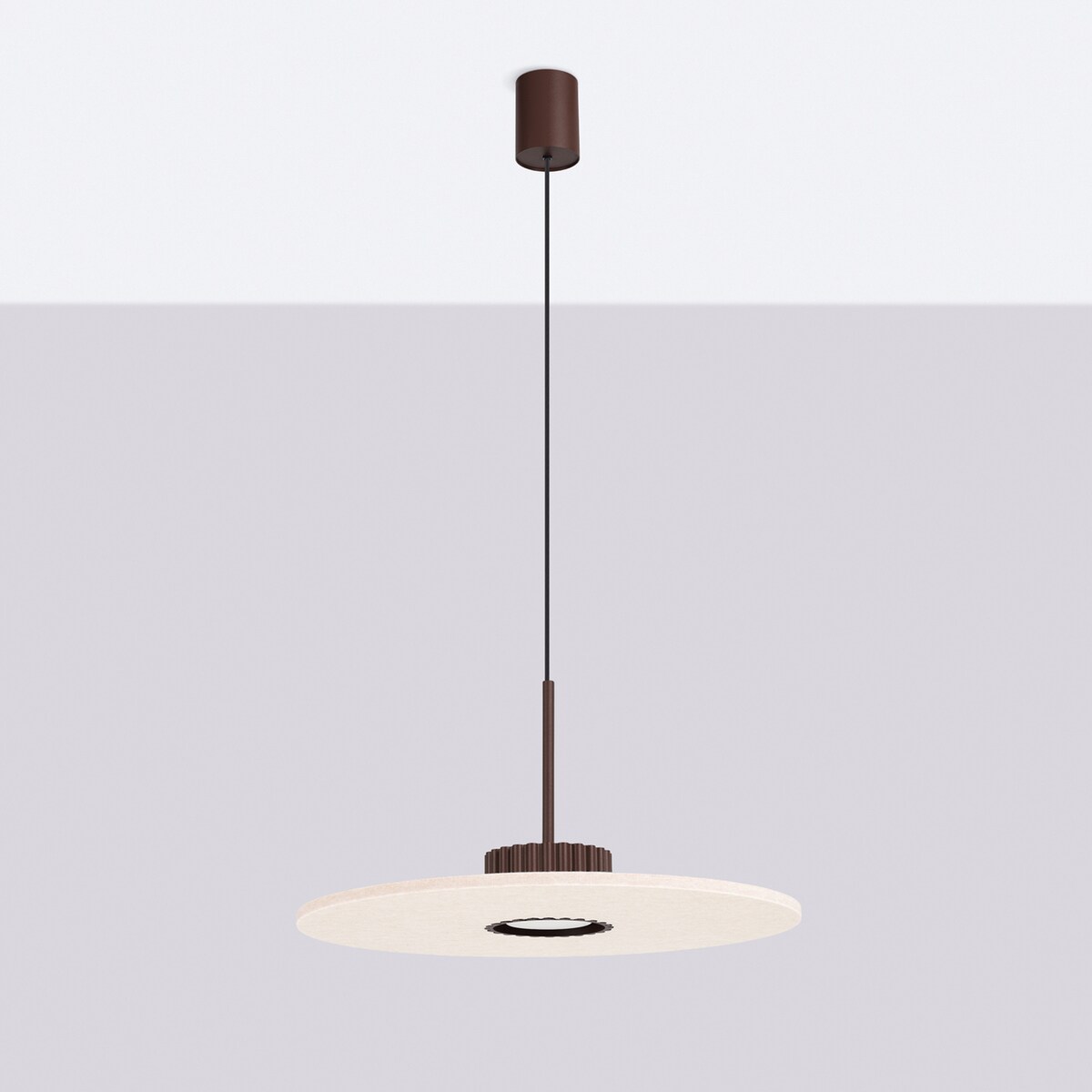 Lampa wisząca OVO 1 brązowa/beżowa filc Gx53