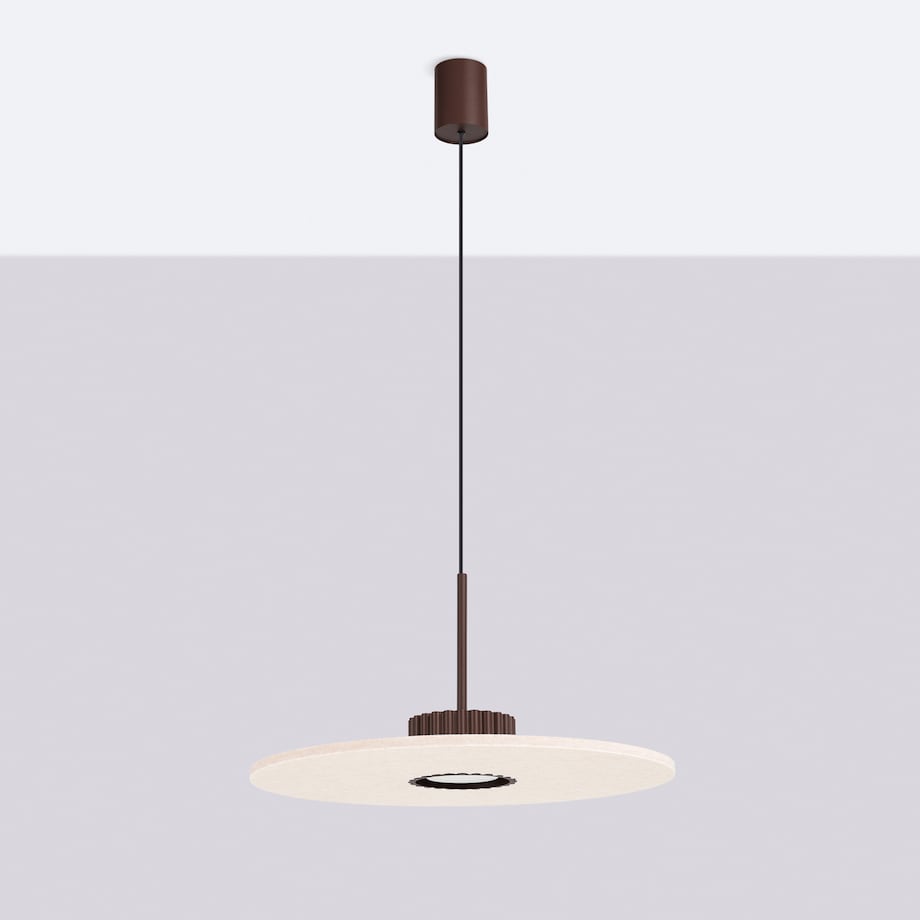 Lampa wisząca OVO 1 brązowa/beżowa filc Gx53