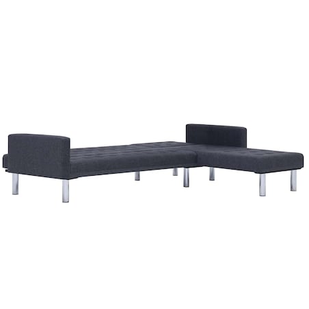 vidaXL Sofa w kształcie litery L z funkcją spania Ciemnoszary poliester