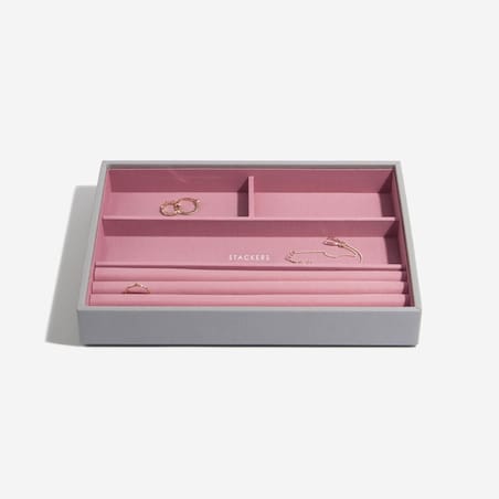 Szkatułka na biżuterię Stackers pięcioelementowa classic szaro-różana