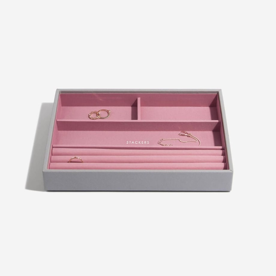 Szkatułka na biżuterię Stackers pięcioelementowa classic szaro-różana