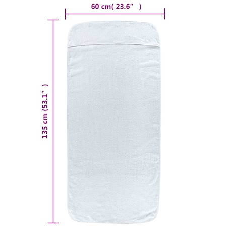 vidaXL Ręczniki plażowe, 6 szt., białe, 60x135 cm, tkanina, 400 g/m²