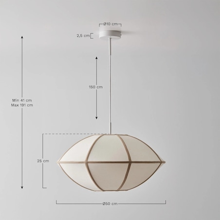 Komplet 2 lamp wiszących kremowo-beżowych Patraix