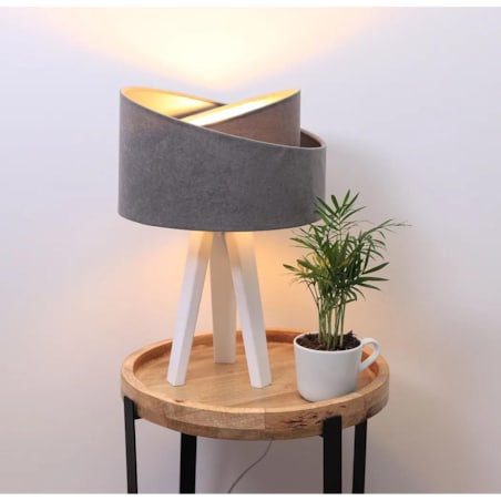 Lampa stołowa GEMSTONE szara/złota/biała