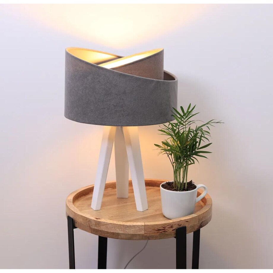 Lampa stołowa GEMSTONE szara/złota/biała