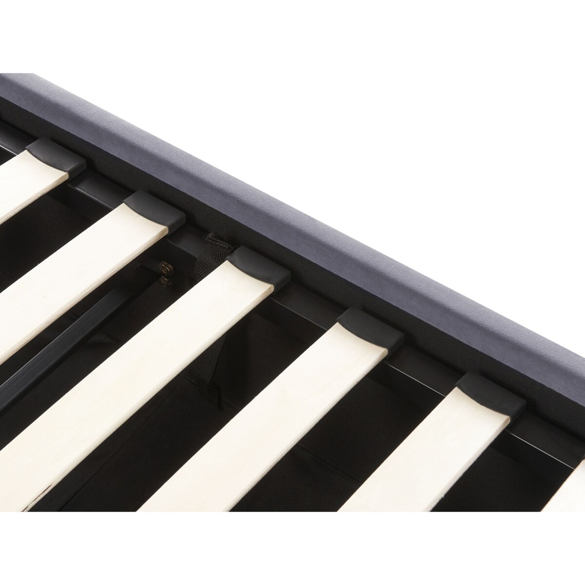 Łóżko z pojemnikiem welurowe 160 x 200 cm ciemnoszare ROUEN