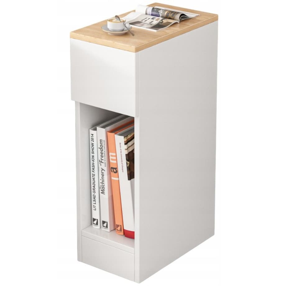 Szafka nocna wąska z szufladą stolik z półką nowoczesny loft sypialni 60 cm
