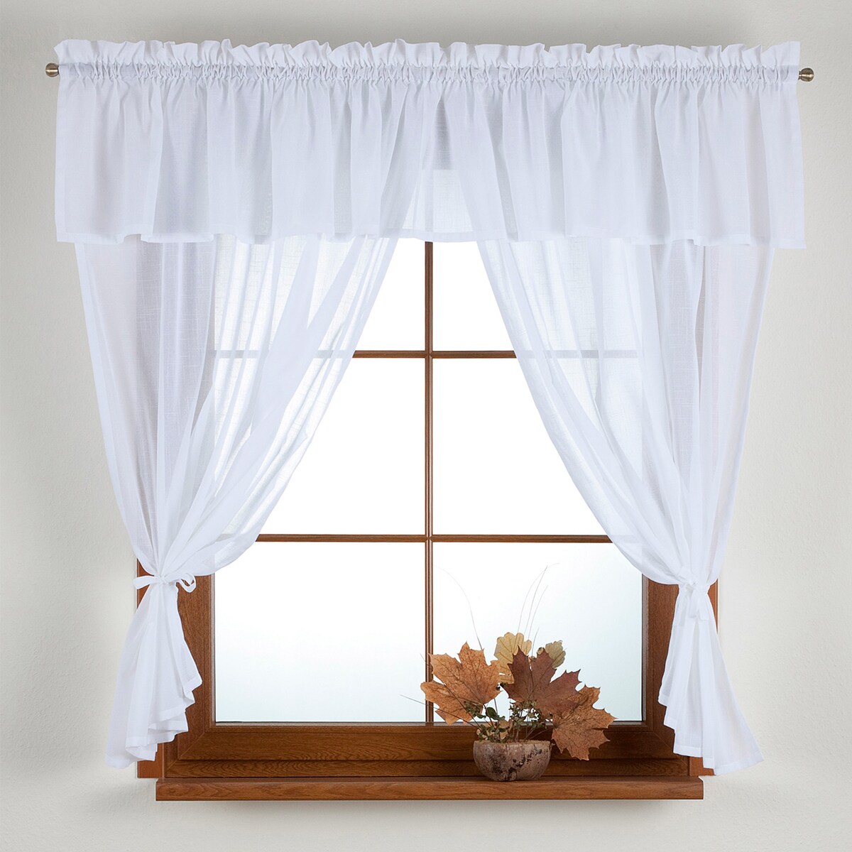 Komplet kuchenny Romantica 130x155 prześwitujący biały