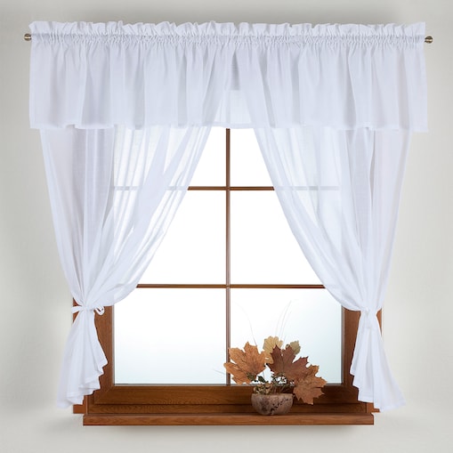 Komplet kuchenny Romantica 130x155 prześwitujący biały