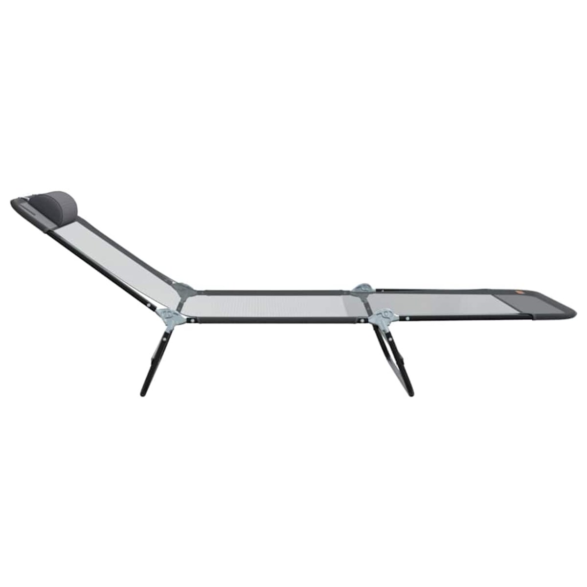 vidaXL Składany leżak 1-osoba Szary 182 x 55 x 85.5cm Textilene