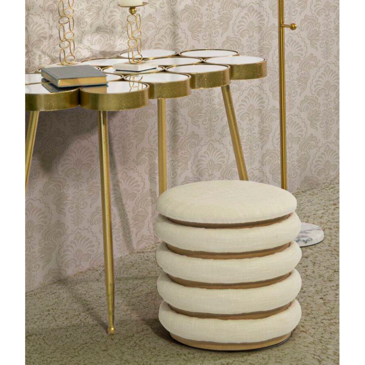 Ozdobna pufa okrągła DAMASCO, Ø 40 cm