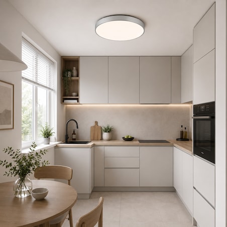 Lampa Sufitowa Łazienkowa Tk Lighting Velis Chrome Plafon Led 40W Ip54 Zmienna Barwa, Ściemniany