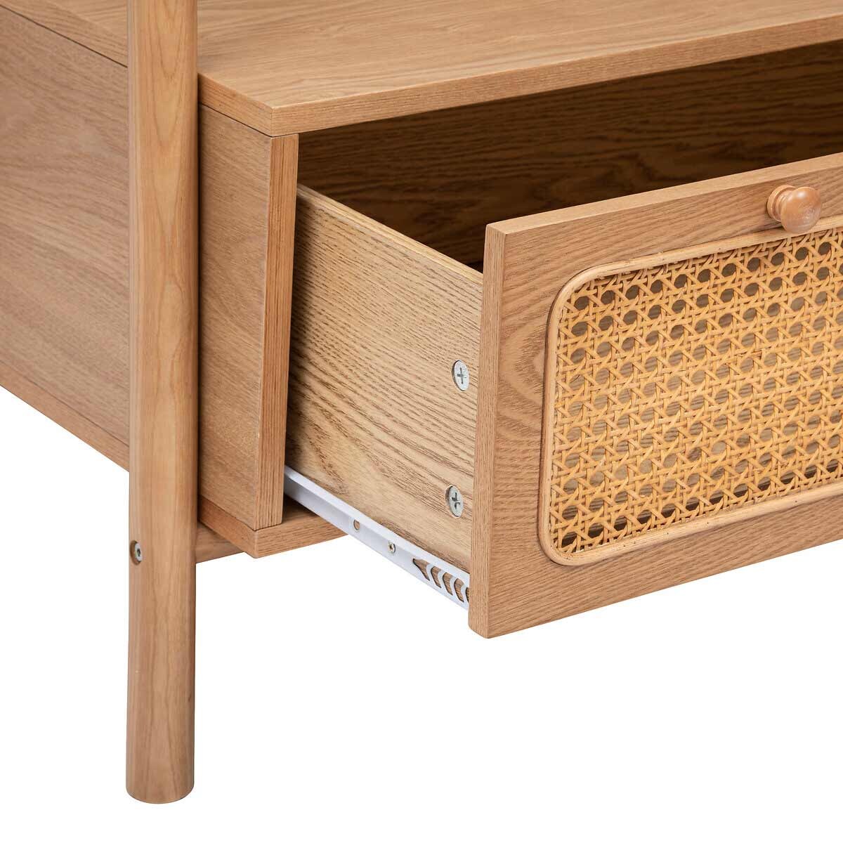 Wieszak na ubrania z szafką na buty TIRIA, plecionka wiedeńska, 162 cm