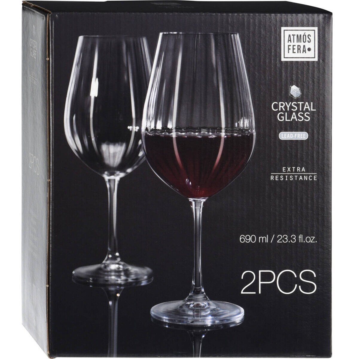 Lampki do czerwonego wina, tłoczone, 2 sztuki
