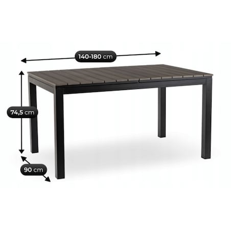 Zestaw Mebli Ogrodowych Na Taras Ogród Technorattan Czarny Popiel