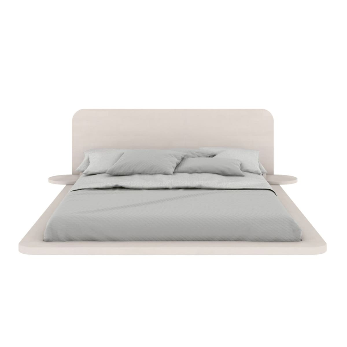 Łóżko lewitujące bukowe JAPANDIC / 160x200, kolor biały