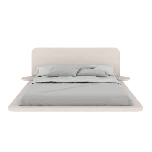 Łóżko lewitujące bukowe JAPANDIC / 160x200, kolor biały