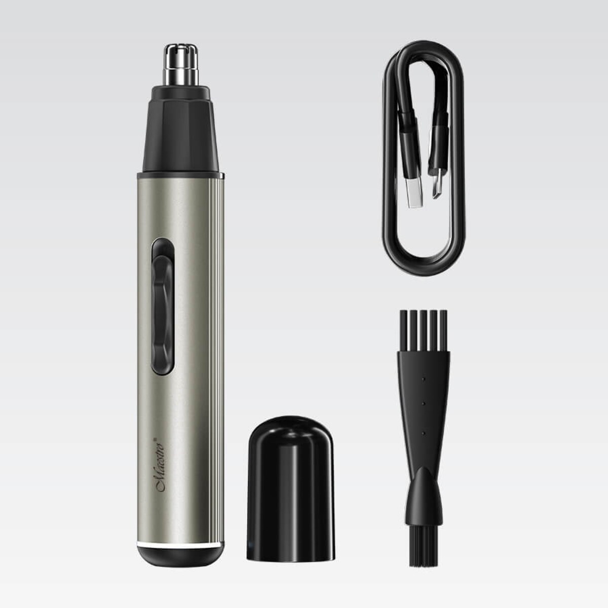 Trymer do brody i włosów na głowie w nosie uszach zestaw trymerów 2w1 USB C MAESTRO