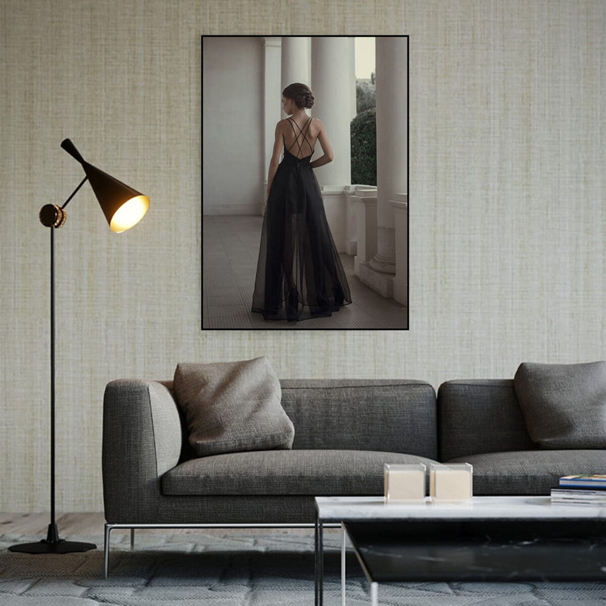 plakat czarna sukienka 21x30 cm