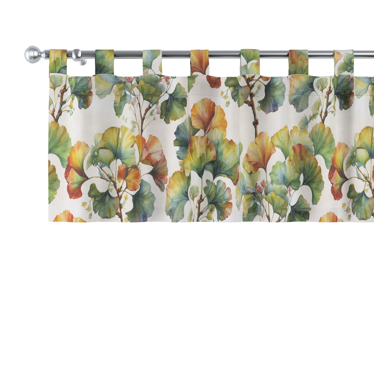 Lambrekin na szelkach 390x40 wielobarwne kwiaty na białym tle