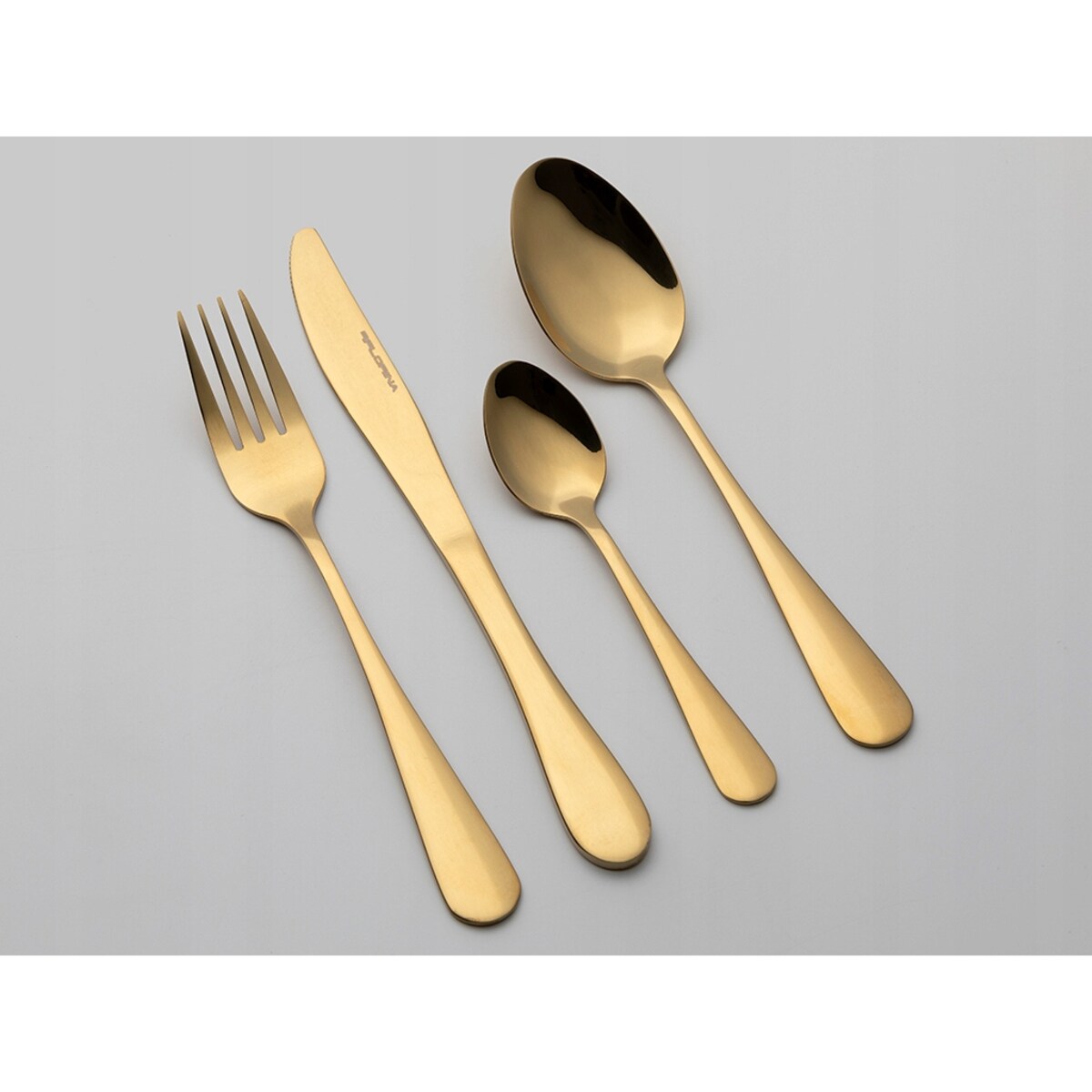 KOMPLET ZŁOTE SZTUĆCE DLA 4 osoby 16 ele widelec nóż łyżka
