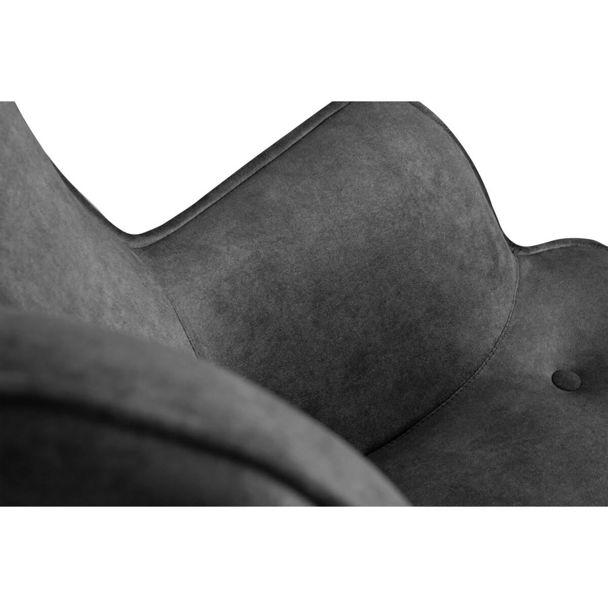 KONSIMO GLORI Fotel relaksacyjny welurowy z pikowaniem w kolorze grafitowym