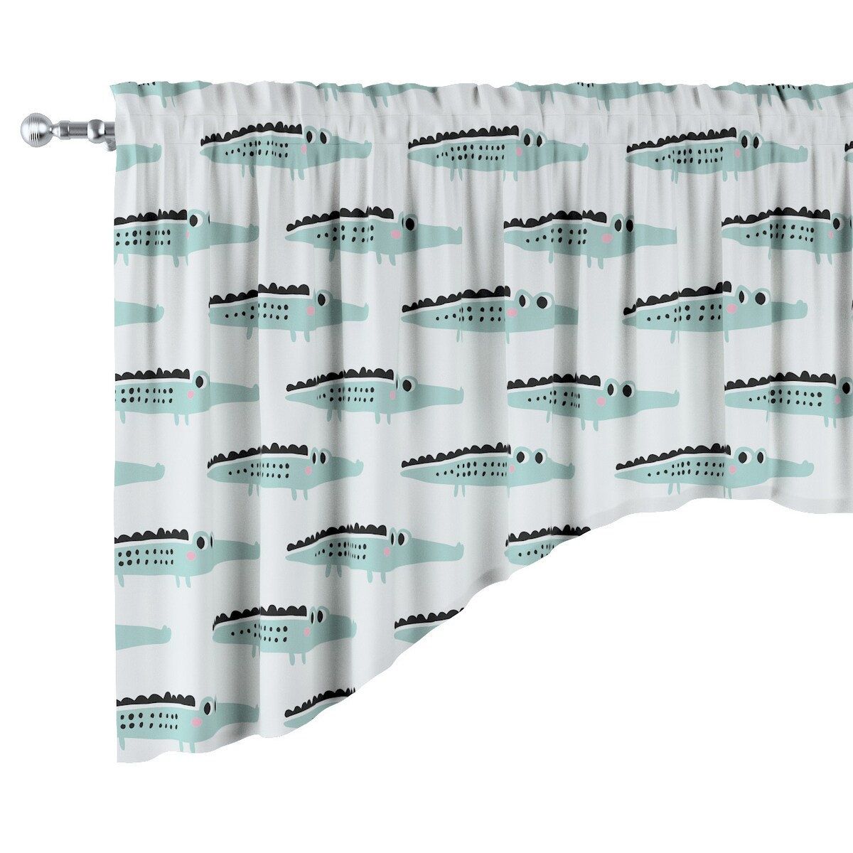 Lambrekin łuk 250x75 ecru-zielony