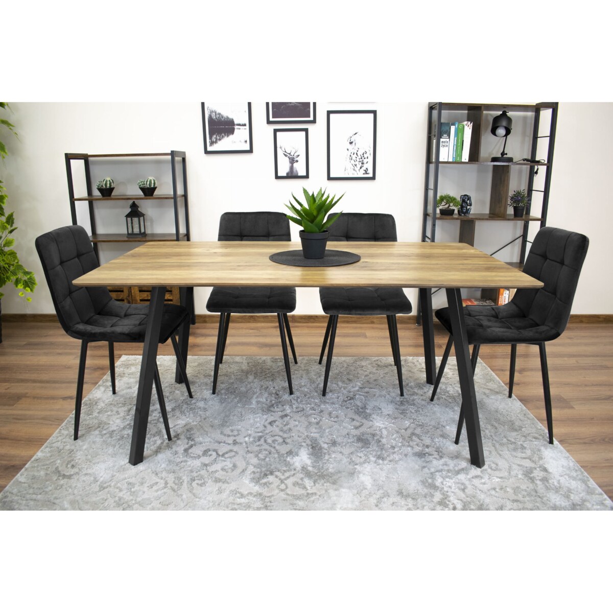 Krzesło Do Jadalni Kuchni Salonu Kara - Czarny Aksamit