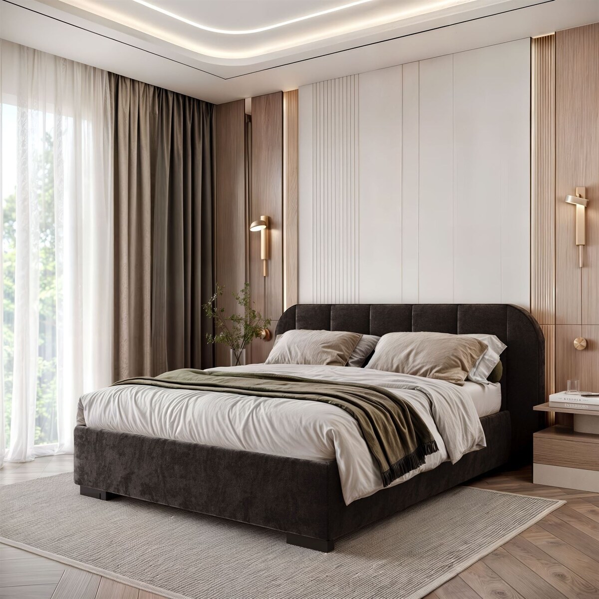 Łóżko tapicerowane AMARA, pojemnik, stelaż 32, 160x200, Royal Velvet 87254