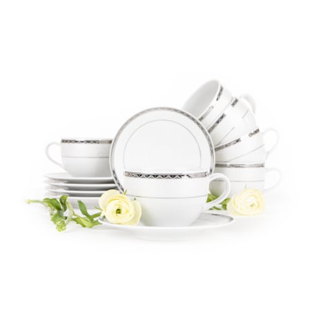 Komplet filiżanek 6os. (12el.) AMELIA PLATYNA