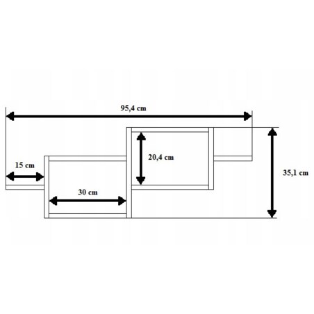 Skandynawska półka wisząca w kolorze olcha - Duna